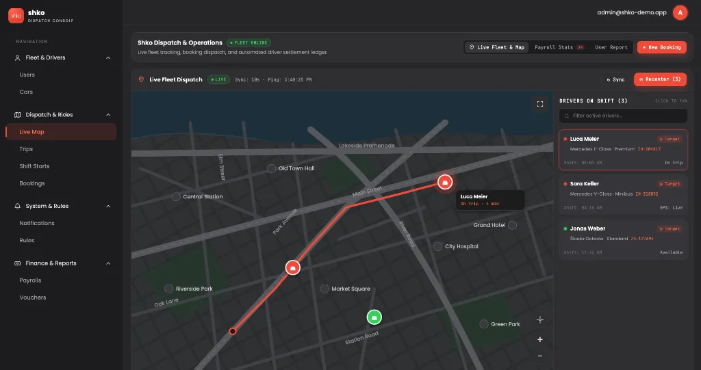 Dispatcher & Admin Web Console